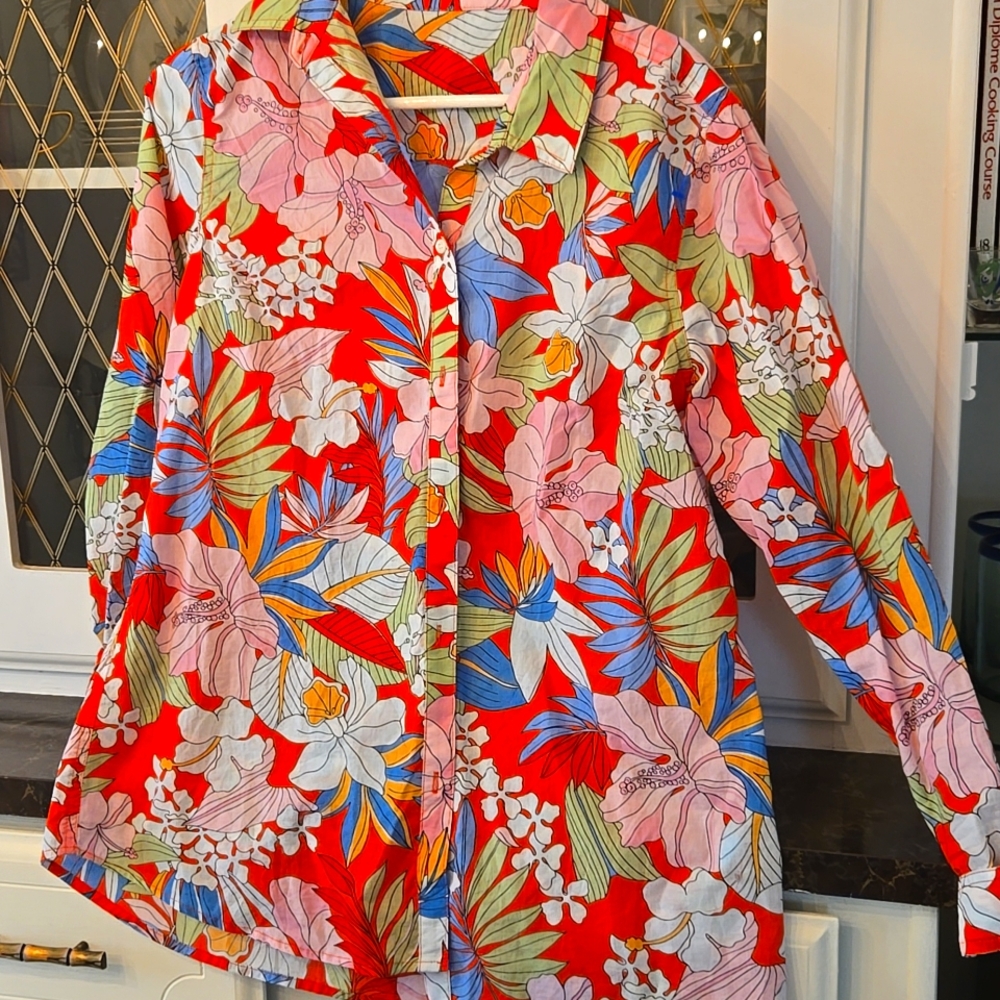 J. McLaughlin tropical shirt, ladies Large